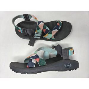 CHACO WOMENS SZ12 MEGA Z CLOUD STRAPPY SANDAL BUCKLE KALEIDO KATYDID COLORBLOCK